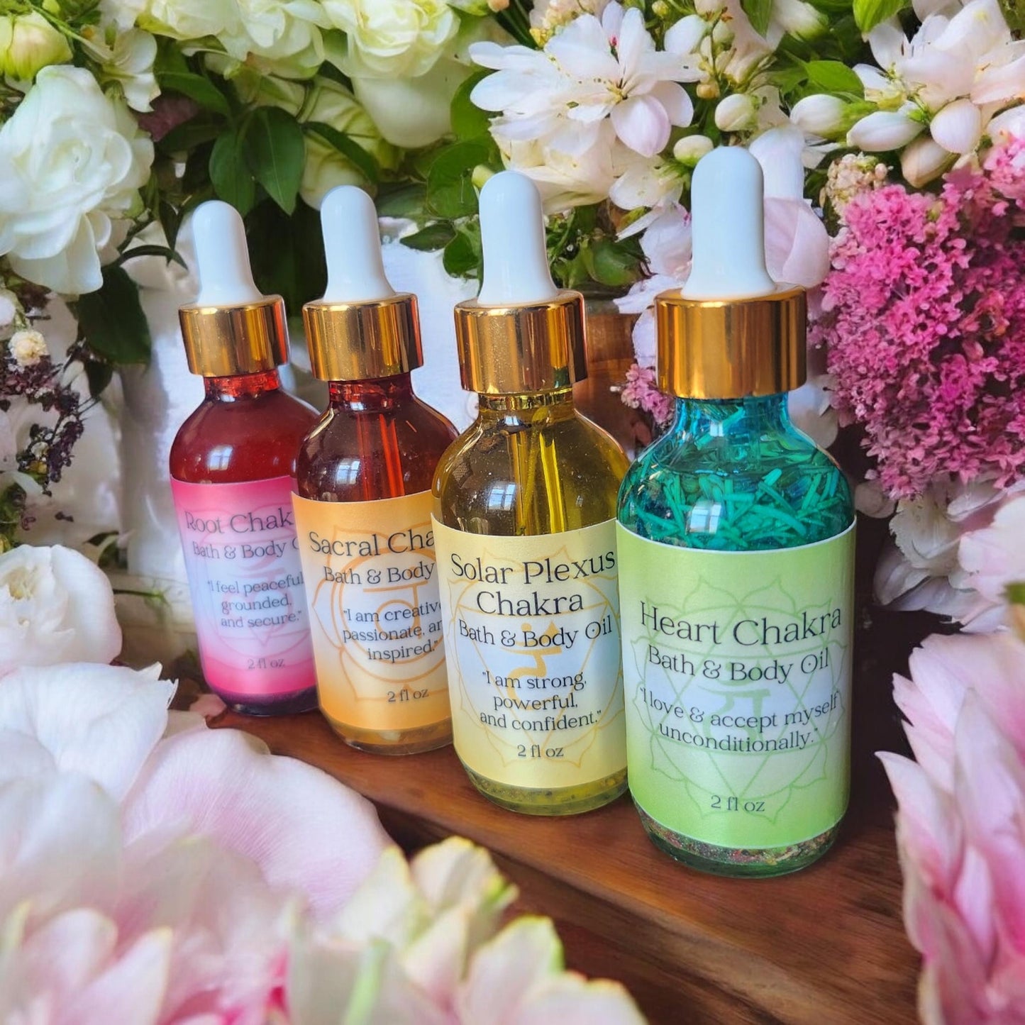 Chakra Herbal & Botanical Bath and Body Oils for Spellwork, Rituals & Energy Healing