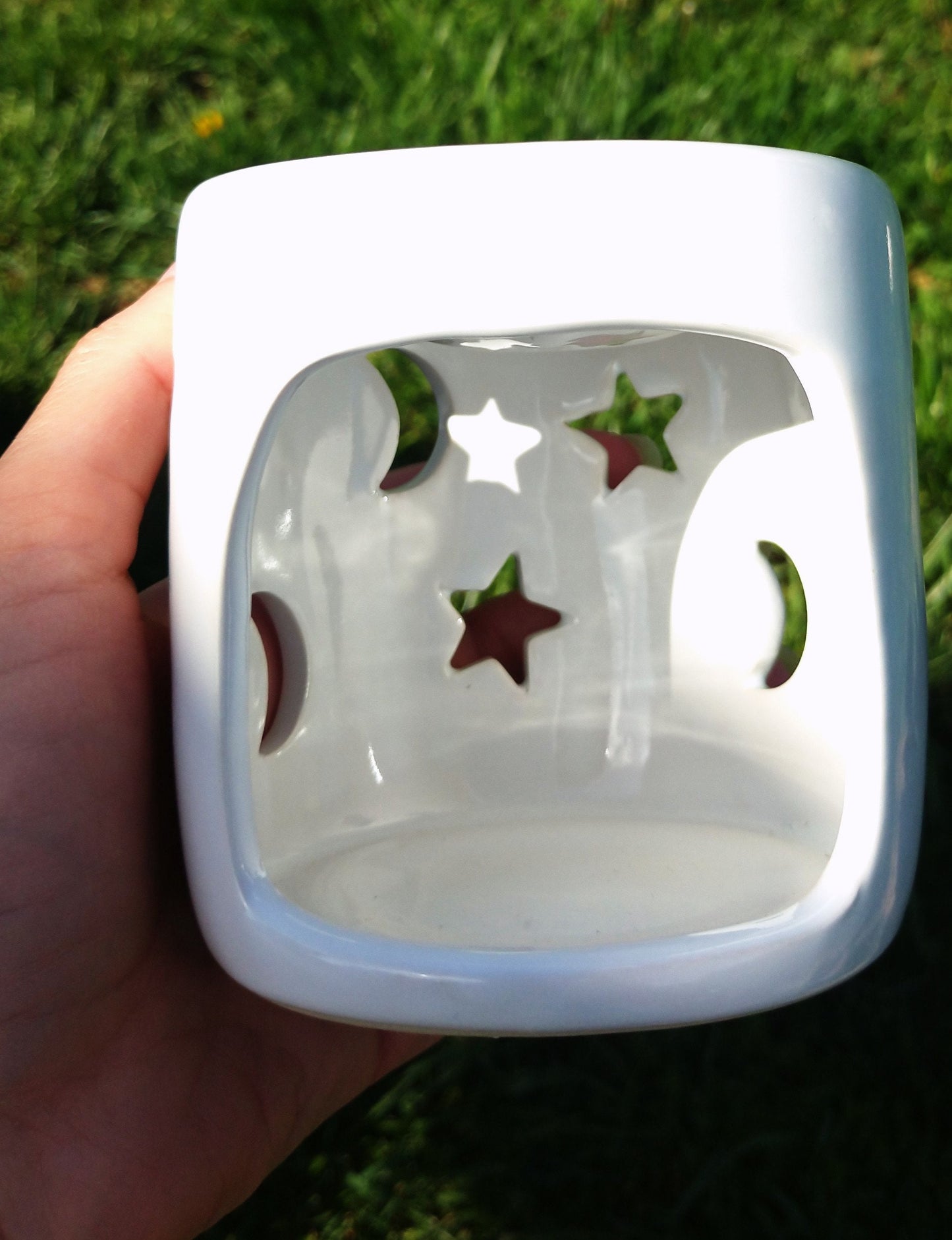 Celestial Ceramic Wax Warmer with Moon and Star Design