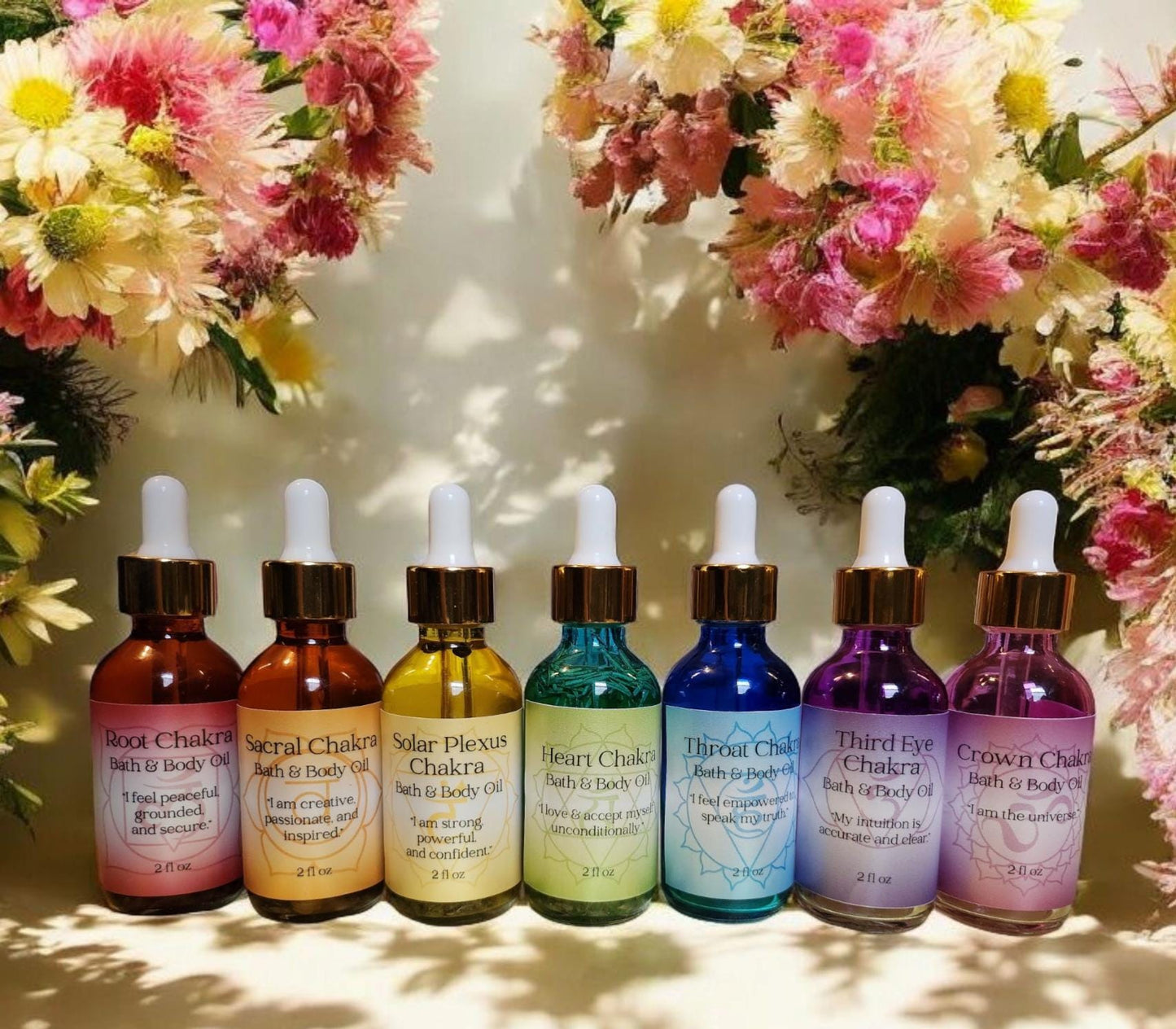 Chakra Herbal & Botanical Bath and Body Oils for Spellwork, Rituals & Energy Healing