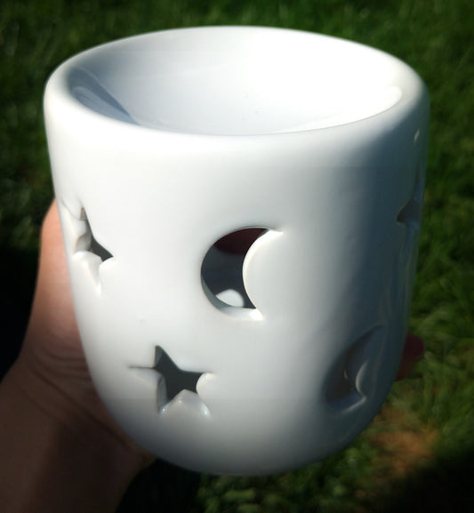 Celestial Ceramic Wax Warmer with Moon and Star Design